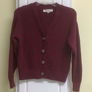 Loft textured v-neck button front cardigan.  Like new!